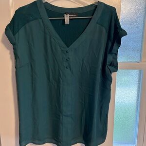 Dark green cap sleeve flowing tunic